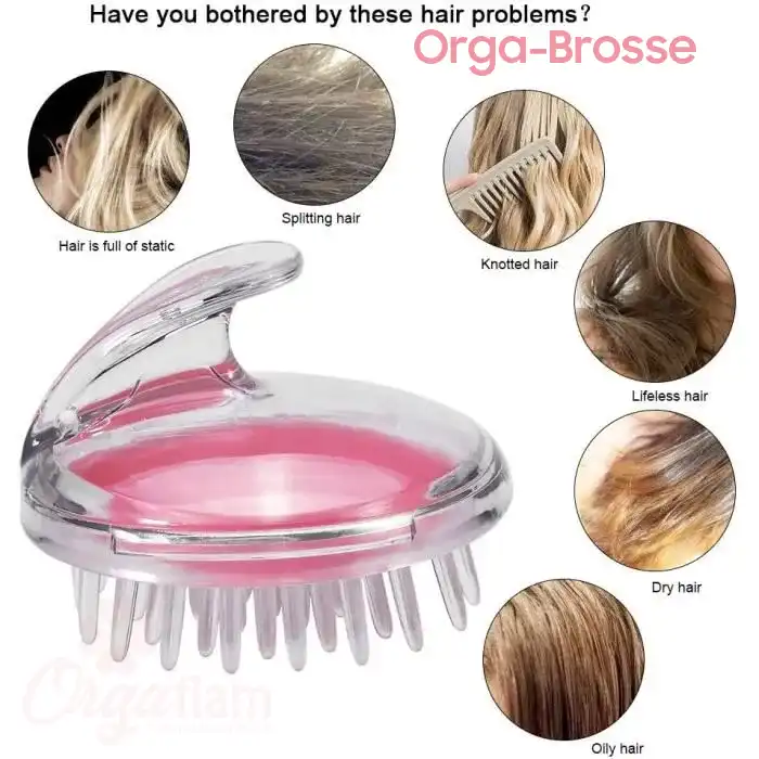 Orgaflam: orgabrosse Brosse de Massage Cuir Chevelu en silicone