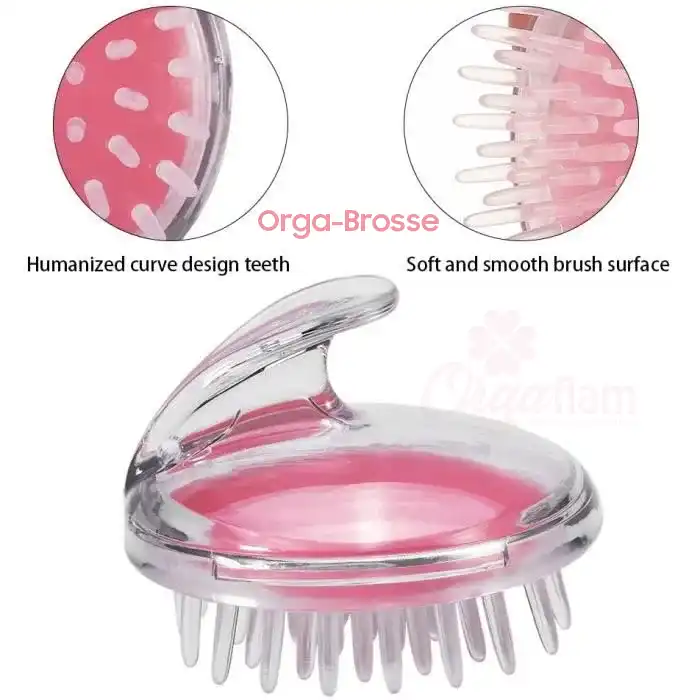 Orgaflam: orgabrosse Brosse de Massage Cuir Chevelu en silicone