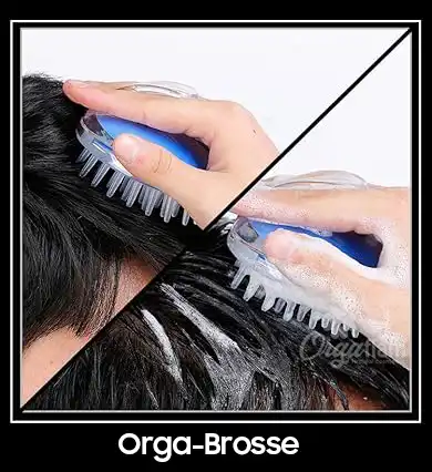 Orgaflam: orgabrosse Brosse de Massage Cuir Chevelu en silicone