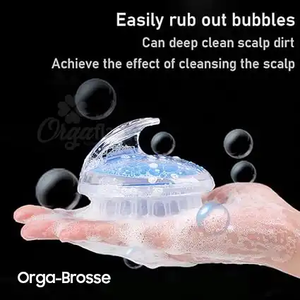 Orgaflam: orgabrosse Brosse de Massage Cuir Chevelu en silicone